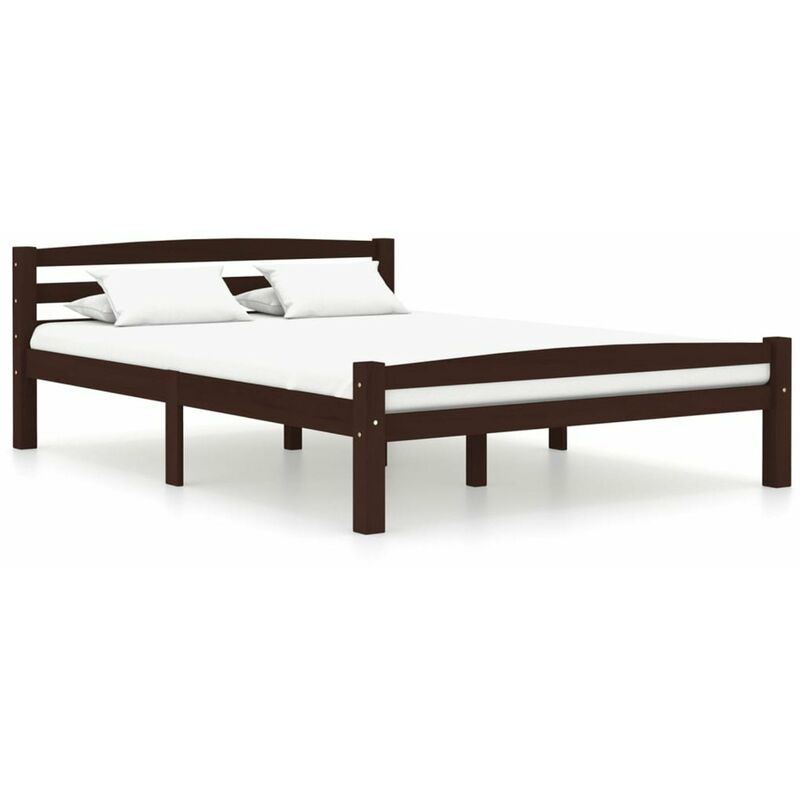 

Estructura de cama madera maciza pino marron oscuro 120x200 cm