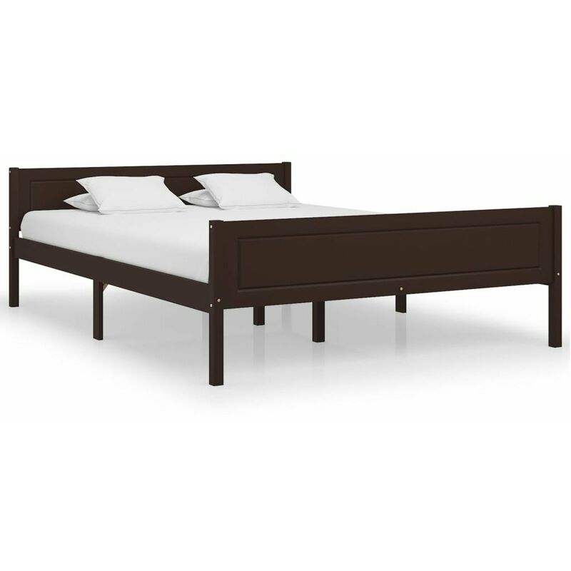 

Estructura de cama madera maciza pino marron oscuro 120x200 cm