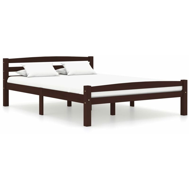 

Estructura de cama madera maciza pino marrón oscuro 120x200 cm