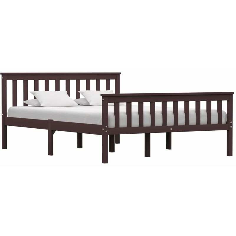 

Estructura de cama madera maciza pino marrón oscuro 140x200 cm