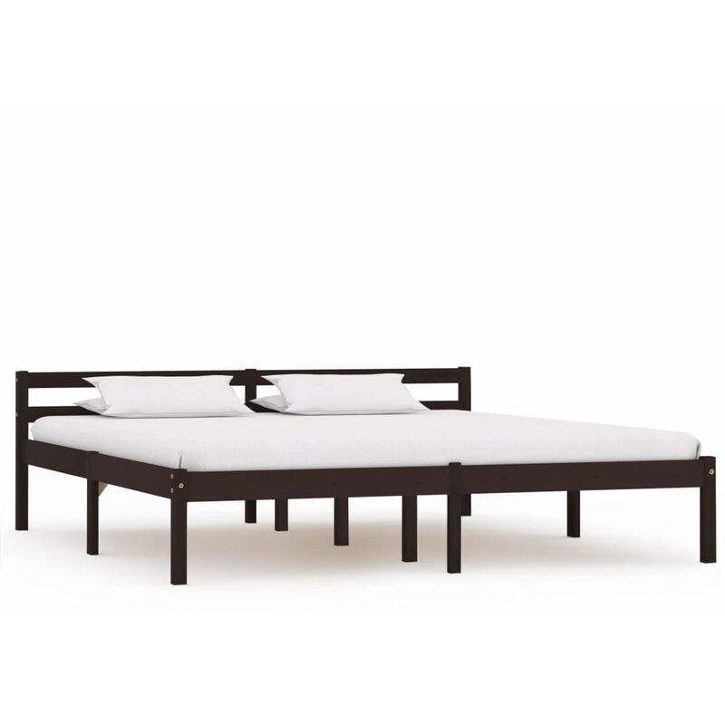 

Estructura de cama madera maciza pino marrón oscuro 160x200 cm