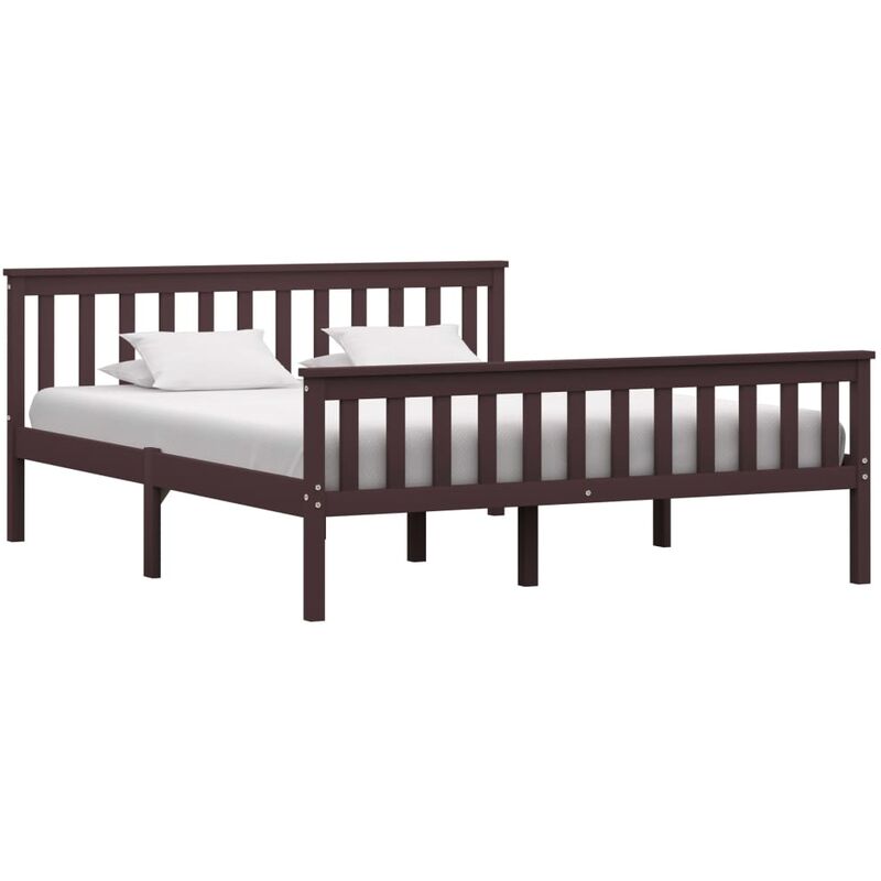 

Estructura de cama madera maciza pino marrón oscuro 160x200 cm