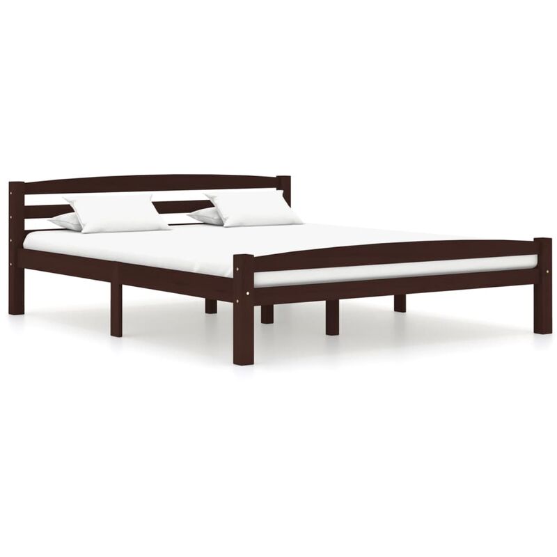 

Estructura de cama madera maciza pino marrón oscuro 160x200 cm