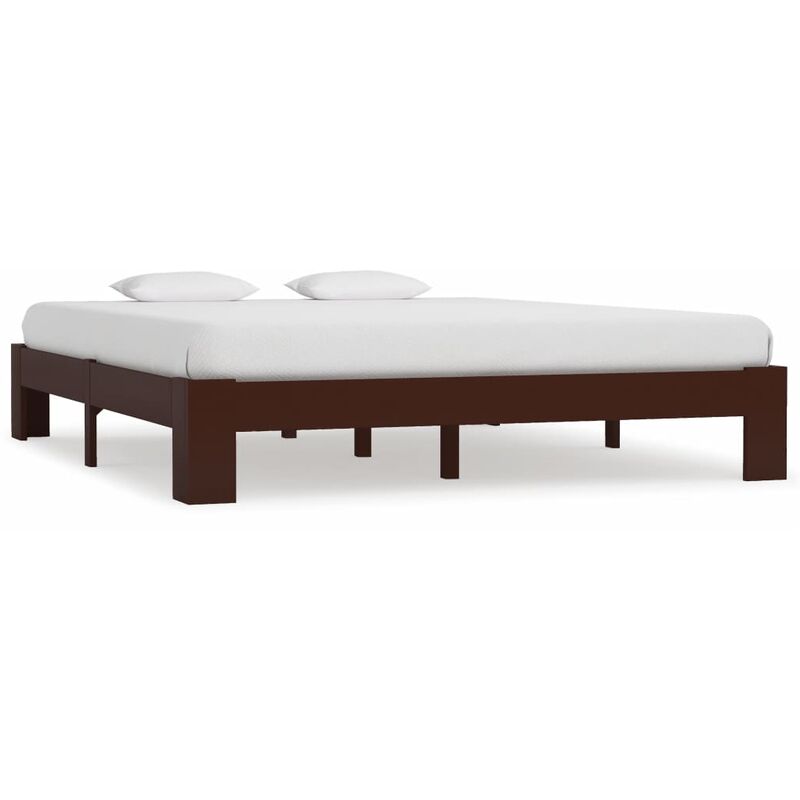 

Estructura de cama madera maciza pino marrón oscuro 180x200 cm