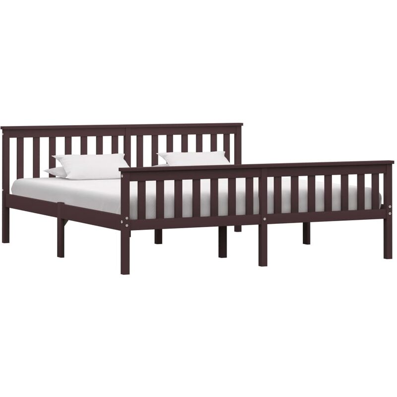 

Estructura de cama madera maciza pino marrón oscuro 180x200 cm