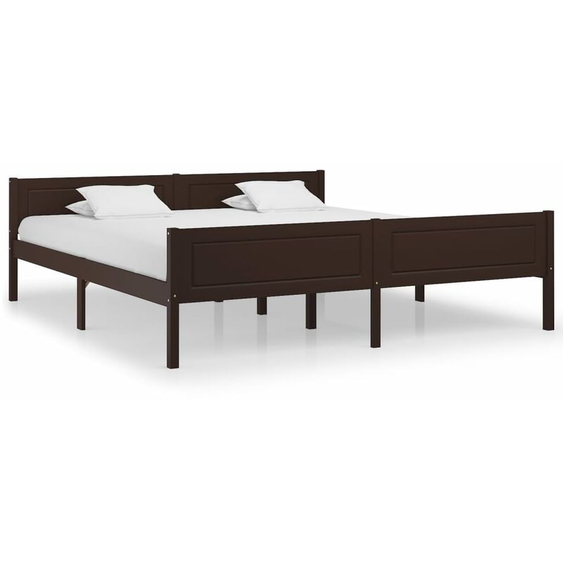 

Estructura de cama madera maciza pino marrón oscuro 180x200 cm