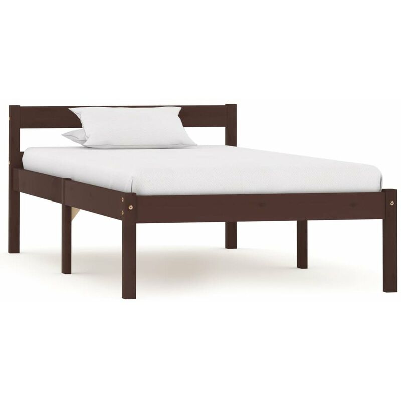 

Estructura de cama madera maciza pino marron oscuro 90x200 cm
