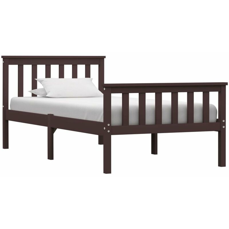 

Estructura de cama madera maciza pino marron oscuro 90x200 cm