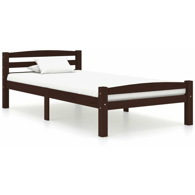 

Estructura de cama madera maciza pino marron oscuro 90x200 cm
