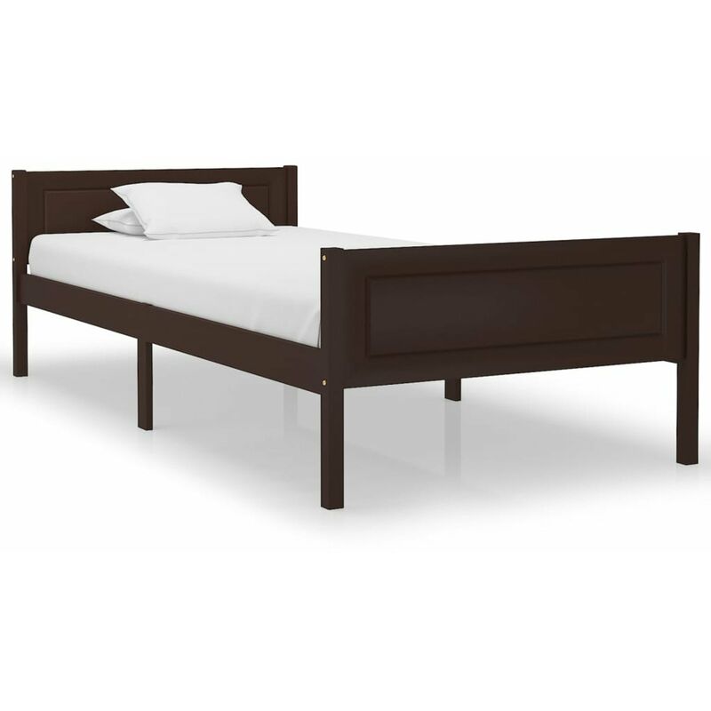 

Estructura de cama madera maciza pino marron oscuro 90x200 cm