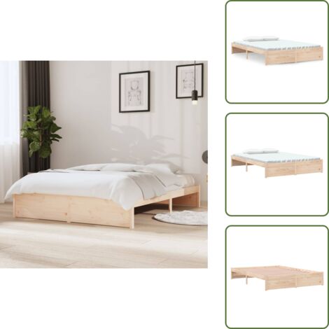 Estructura de cama  Marco de Cama  Somier de Cama madera maciza 140x200 cm SDV935405 MaisonChic
