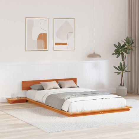 Estructura de cama Marrón 135 x 190 cm Madera