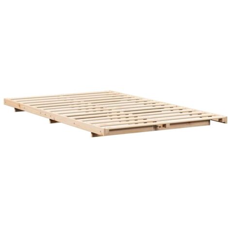 Estructura de cama Marrón 135 x 190 cm Madera maciza de pino vidaXL