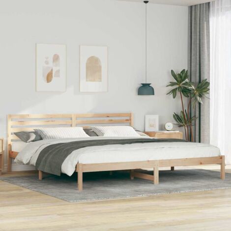 Estructura de cama Marrón 200 x 220 cm Madera maciza de pino