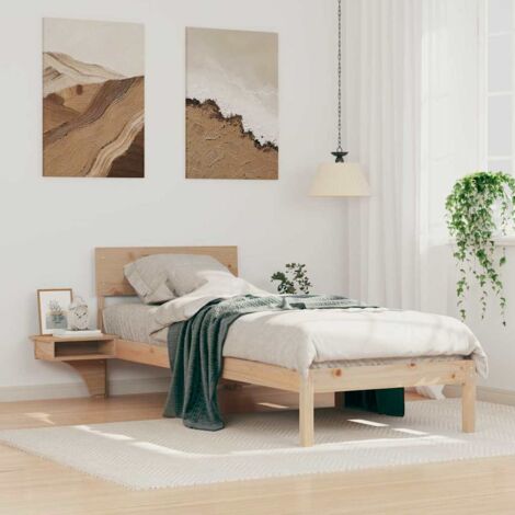 Estructura de cama Marrón 75 x 190 cm Madera de pino macizo vidaXL