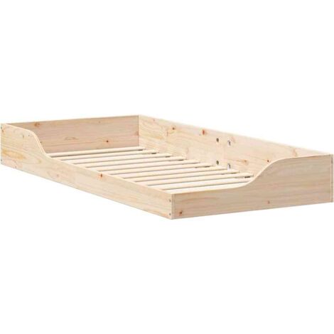 Estructura de cama Marrón 80 x 200 cm Madera de pino macizo vidaXL
