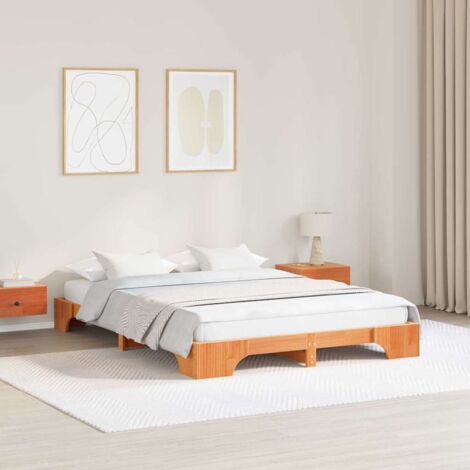 Estructura de cama Marrón cera 150 x 200 cm