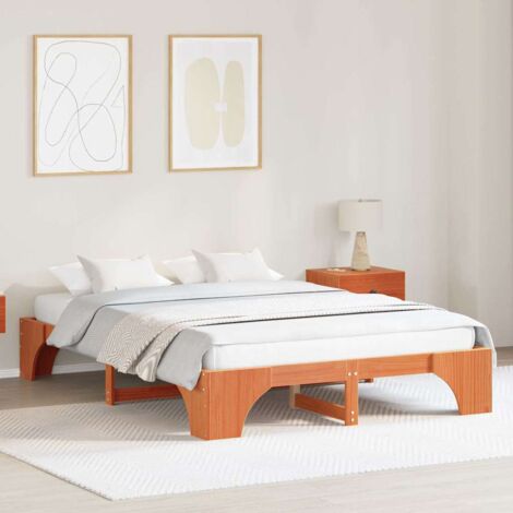 Estructura de cama Marrón cera 150 x 200 cm