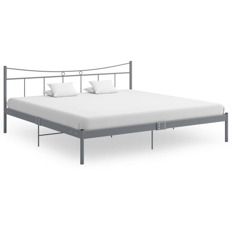 

Estructura de cama metal madera contrachapada gris 200x200 cm