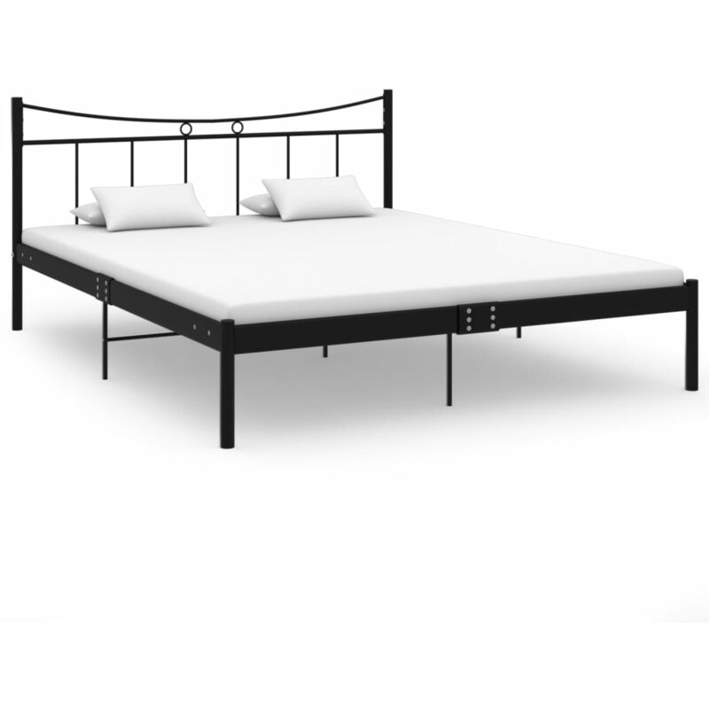 

Estructura de cama metal madera contrachapada negro 160x200 cm