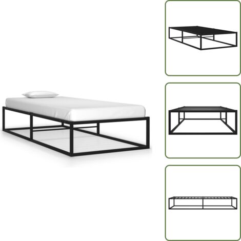 Estructura de cama metalica - vidaXL Estructura de cama sin colchón metal negro 100x200 cm - Cama de metal
