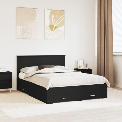 Estructura de cama Negro 135 x 190 cm Madera de ingeniería