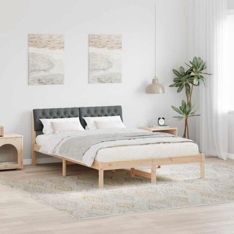 Estructura de cama Negro y gris oscuro 150 x 200 cm