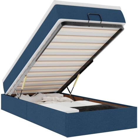 Estructura de cama otomana con colchón tela azul 80x200cm vidaXL