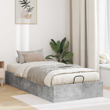 Estructura de Cama Ottoman Gris Concreto 90 x 200 cm
