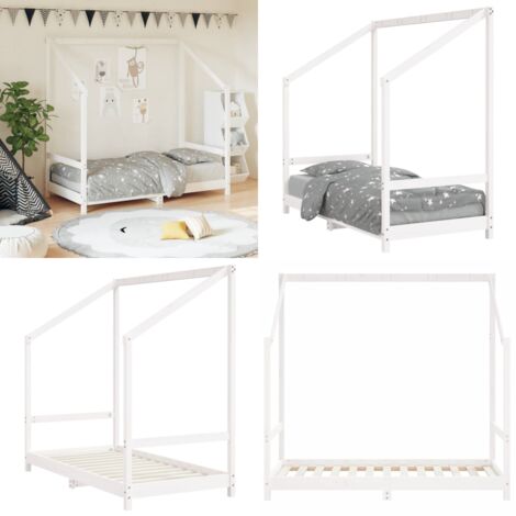 Estructura de cama para niños madera de pino blanco 80x160 cm - Estructura de cama - Cama de madera