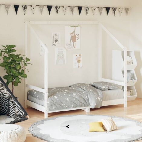 Estructura de cama para niños madera de pino blanco 80x160 cm vidaXL
