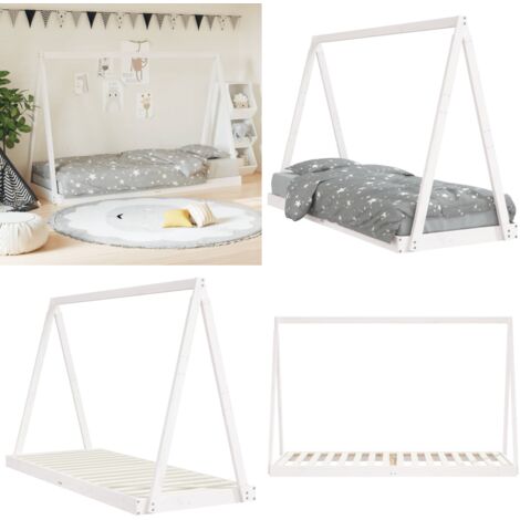 Estructura de cama para niños madera de pino blanco 80x200 cm - Estructura de cama - Cama de madera