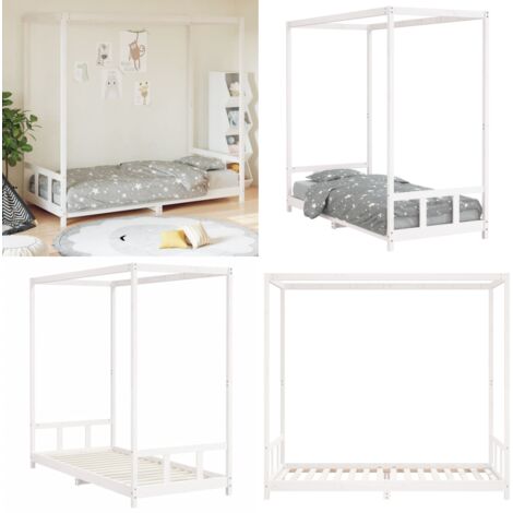 Estructura de cama para niños madera de pino blanco 90x200 cm - Cama de madera - Cama infantil