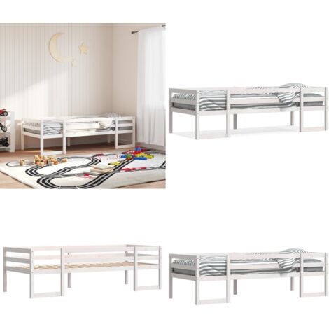 Estructura de cama para niños madera de pino blanco 90x200 cm - Estructura de cama - Cama de madera