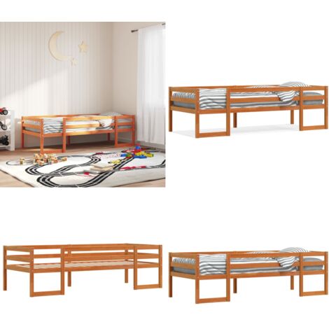 Estructura de cama para niños madera de pino marrón 90x190 cm - Estructura de cama - Madera de pino