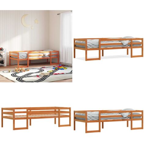 Estructura de cama para niños madera de pino marrón 90x200 cm - Estructura de cama - Madera de pino