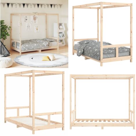 Estructura de cama para niños madera maciza de pino 80x160 cm - Cama de madera - Cama infantil
