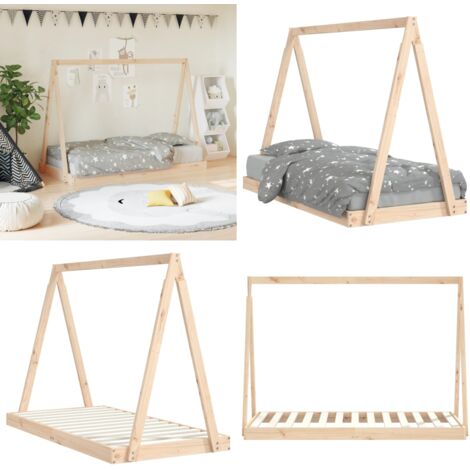 Estructura de cama para niños madera maciza de pino 80x160 cm - Estructura de cama - Cama de madera