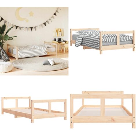 Estructura de cama para niños madera maciza de pino 80x160 cm - Estructura de cama - Madera maciza