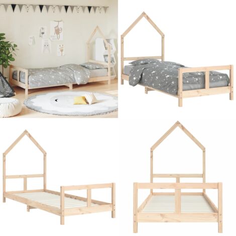 Estructura de cama para niños madera maciza de pino 80x200 cm - Cama de madera - Cama infantil