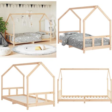 Estructura de cama para niños madera maciza de pino 90x200 cm - Estructura de cama - Cama de madera