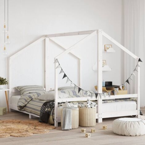 Estructura de cama para niños madera pino blanco 2x(80x200) cm vidaXL
