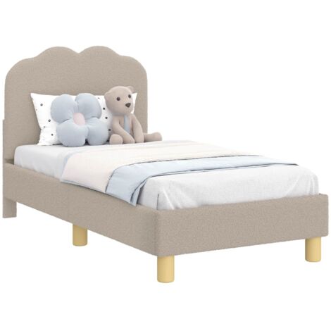 Estructura de cama para niños pequeños con cabecera Gris Claro vidaXL