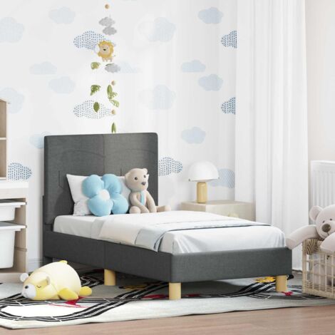 Estructura de cama para niños pequeños con cabecera Gris oscuro