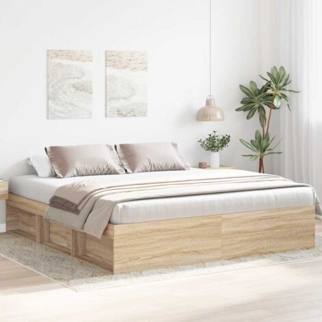 Estructura de cama roble Sonoma 200x200 cm vidaXL