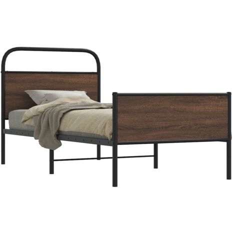 Estructura de cama sin colchón 100x190 cm madera marrón roble