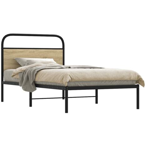 Estructura de cama sin colchón 100x190 cm madera roble
