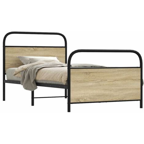 Estructura de cama sin colchón 100x190 cm madera roble