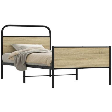 Estructura de cama sin colchón 100x190 cm madera roble