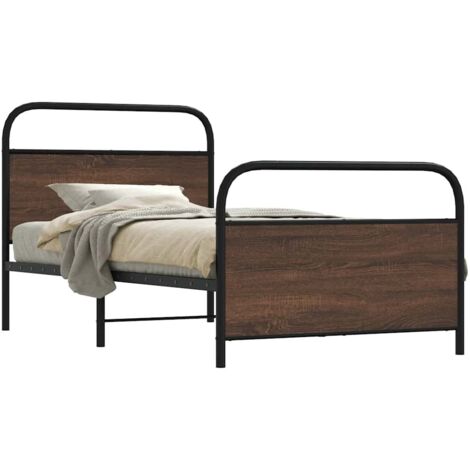 Estructura de cama sin colchón 100x200 cm madera marrón roble